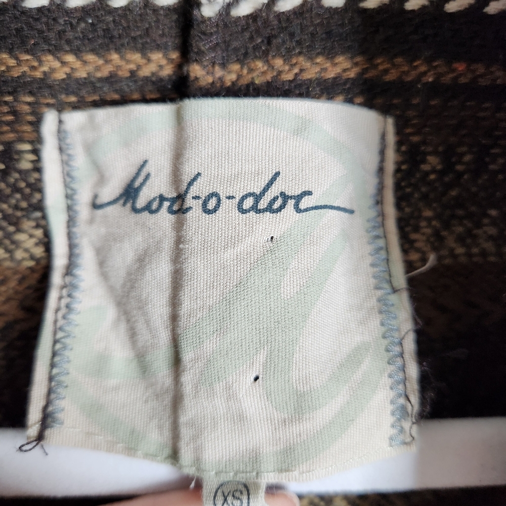 Mododoc Wool Blend Stripe Open Cardigan Size Xs - image 3